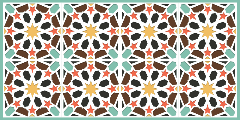 Färgglad rektangulär kakelmatta - Tenstickers