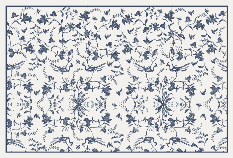 Azurblå blomma Vinylmatta blommor och växter - Tenstickers