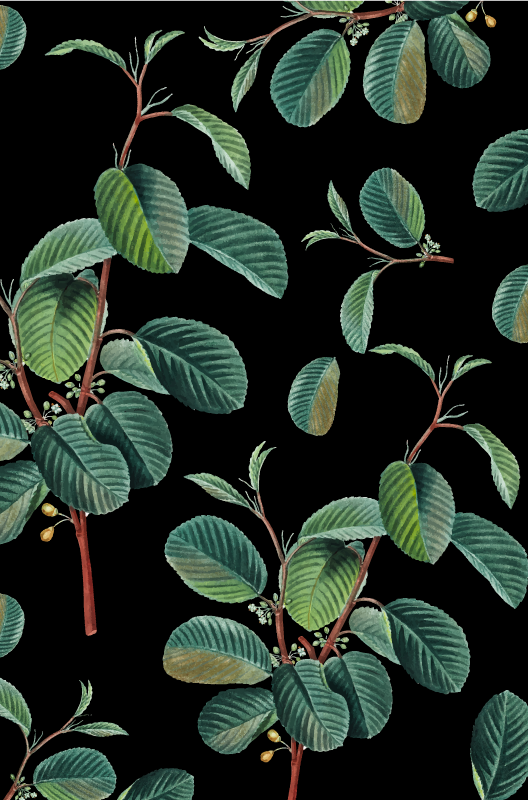 Livfullt lövmotiv Vinylmatta Vardagsrum - Tenstickers