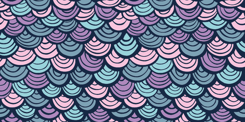 Lila och blått vågmotiv Vinylmatta geometrisk - Tenstickers