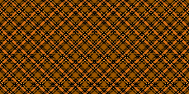 Svart och orange tartan vintage matta - Tenstickers