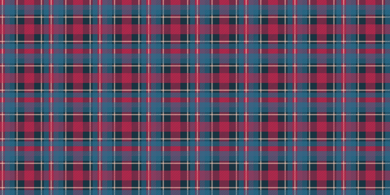 Blå och röd tartan vintage matta - Tenstickers