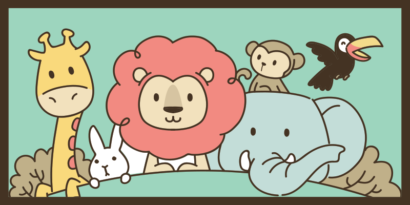 Djungelvänner djur Andra Vinylmattor - Tenstickers