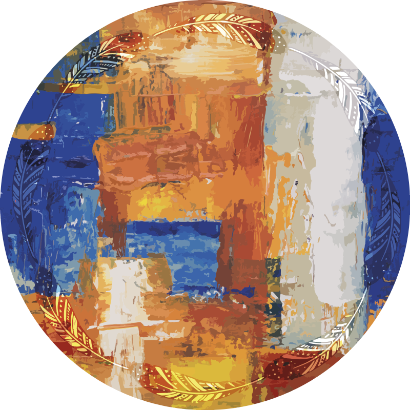 Abstrakt färgfusion Vinylmatta minimalistisk - Tenstickers