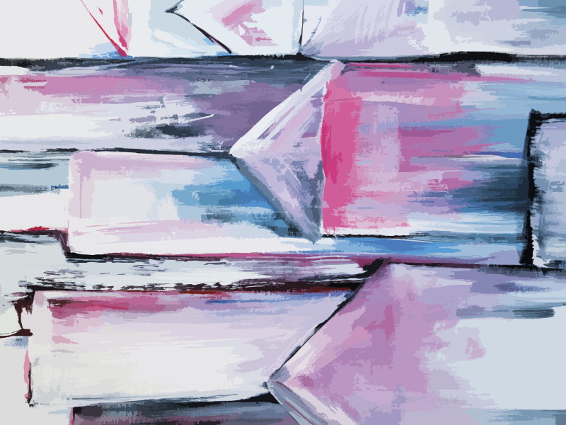 Mångfärgad abstrakt modern matta - Tenstickers