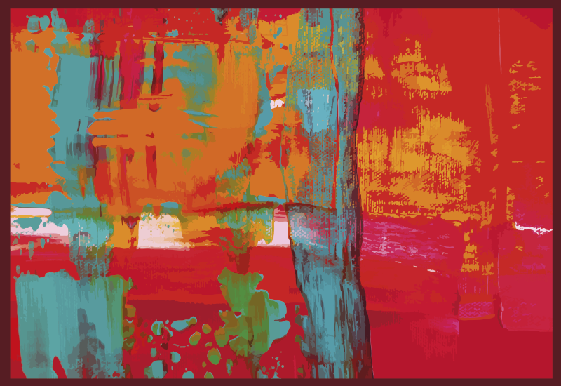 Abstrakt flerfärgad matta modern matta - Tenstickers