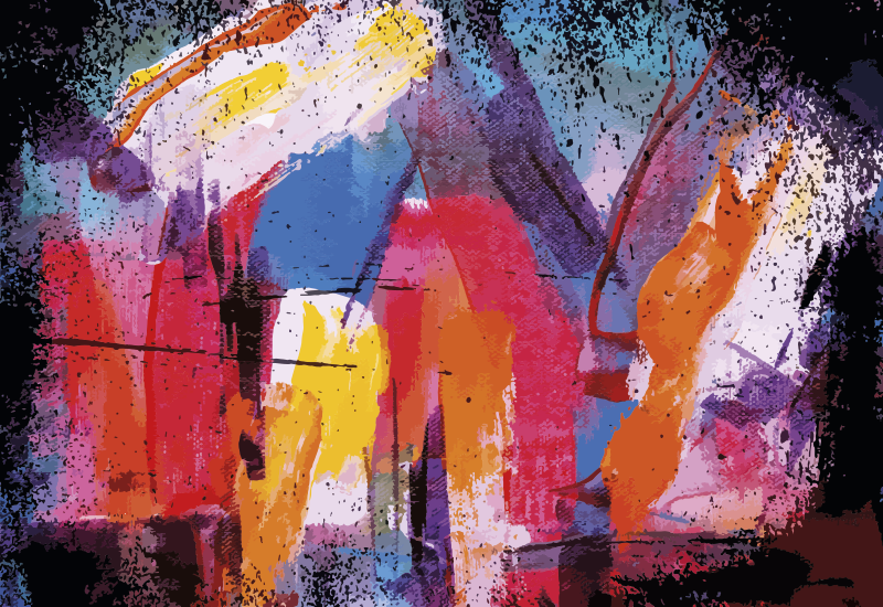 Pulserande abstrakt stänk Vinylmatta modern - Tenstickers