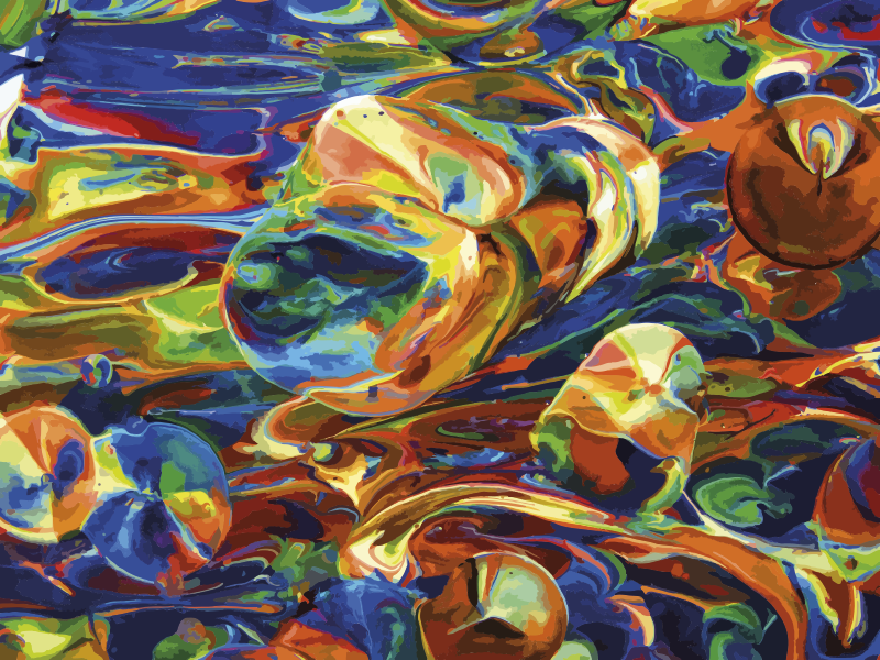 Flytande flerfärgad modern matta - Tenstickers