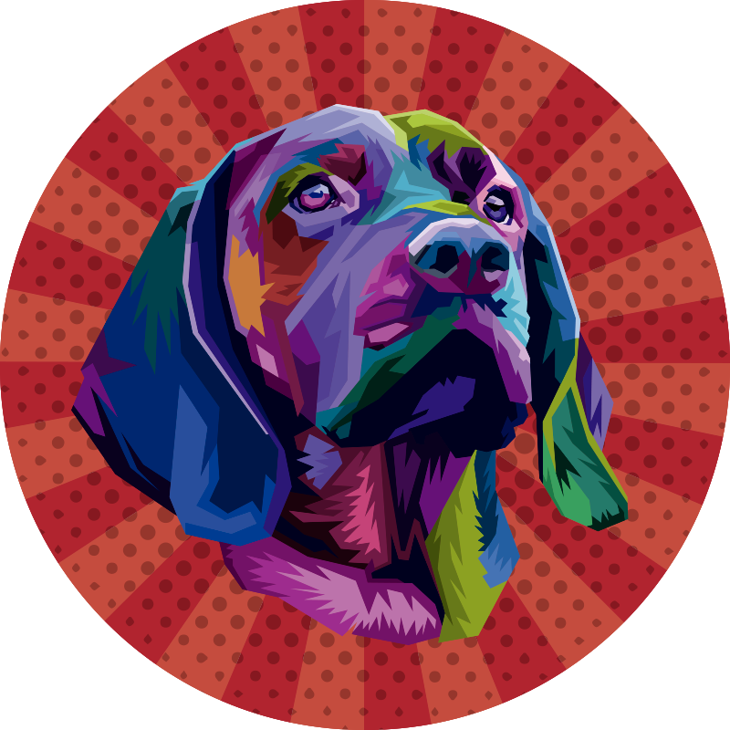 Hund pop art djur vinyl matta - Tenstickers