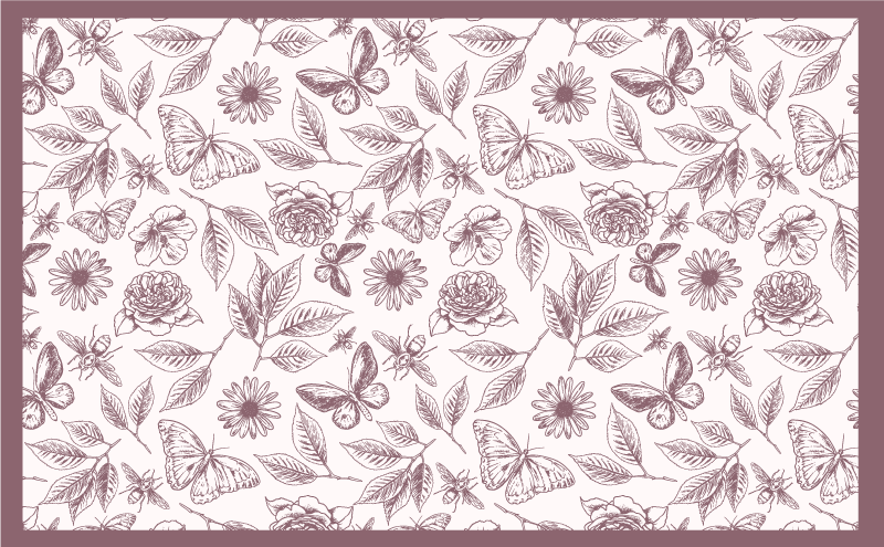 Subtilt blomsterarrangemang Vinylmatta blommor och växter - Tenstickers