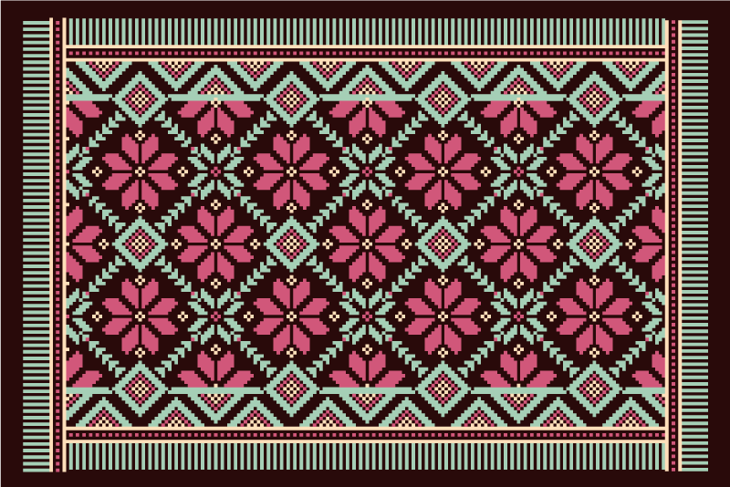 Nordisk blommig inspiration Vinylmatta Vardagsrum - Tenstickers