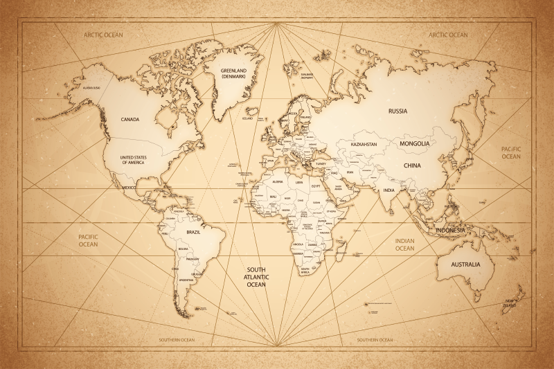 1900-talsstil världskartmatta - Tenstickers