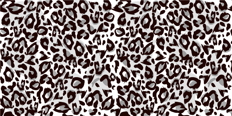 Svart leopard djur tryck vinyl matta - Tenstickers