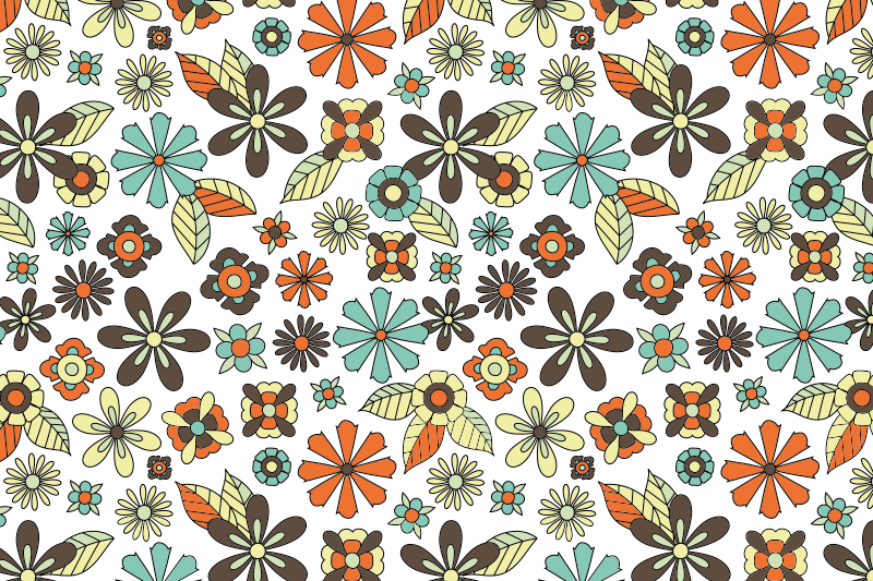 70-tals gröna blommor matta - Tenstickers