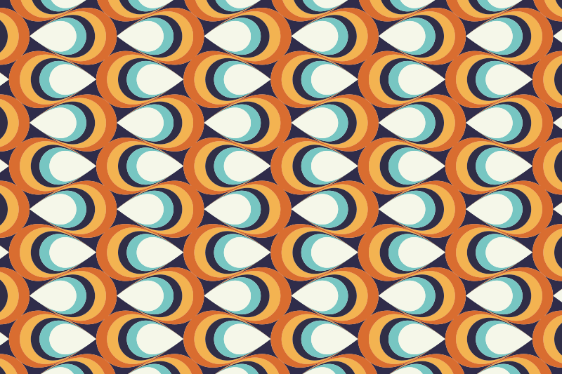 70-talets spetsiga cirklar mönster vintage matta - Tenstickers