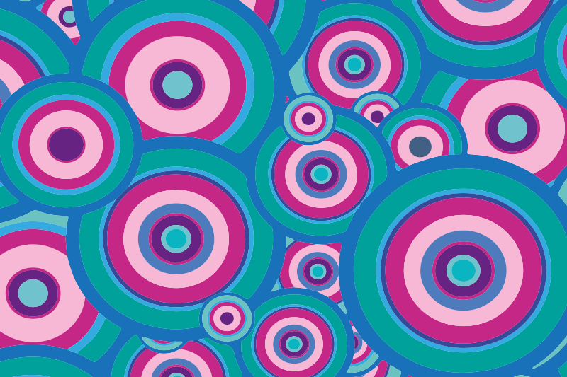 Ljusa 70-talets cirklar geometriska mattor - Tenstickers