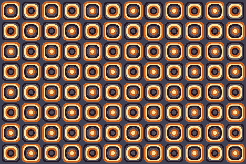 70-talets cirkelfyrkant vintage vinylmatta - Tenstickers