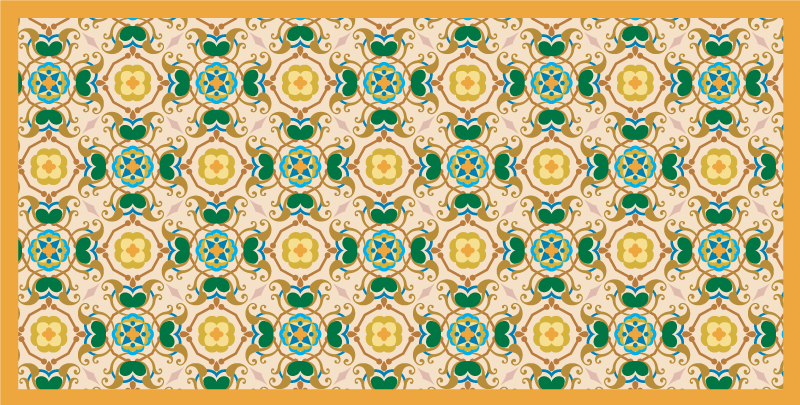 Blommiga beige ornament Vinylmatta badrum - Tenstickers