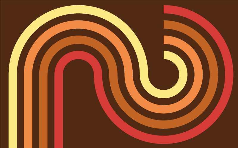 70-tal pop vintage rektanglar vintage matta - Tenstickers