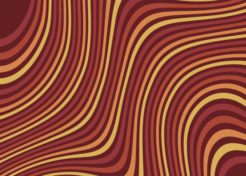 Vågig retro färgflöde Vinylmatta årgång - Tenstickers