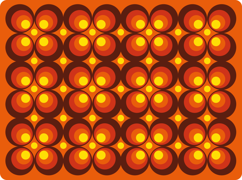 70-tal popgula cirklar vintage matta - Tenstickers