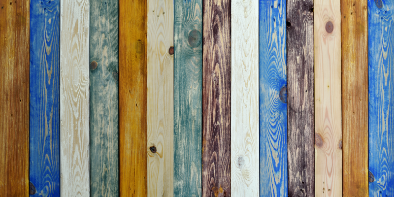 Färgglada plankor Vinylmatta träeffekt - Tenstickers