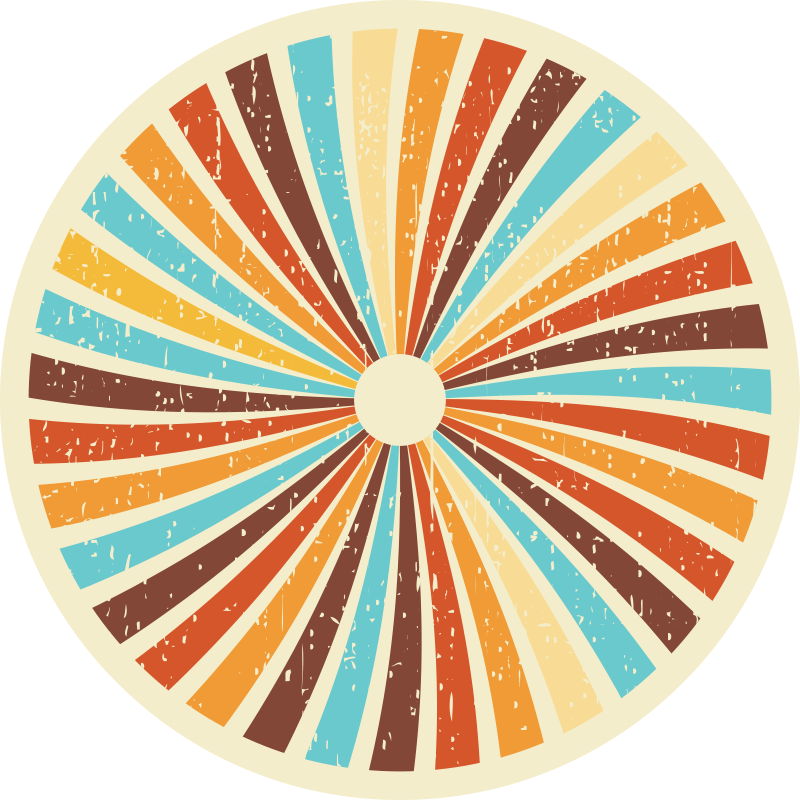 Retro strålande mönster Vinylmatta årgång - Tenstickers