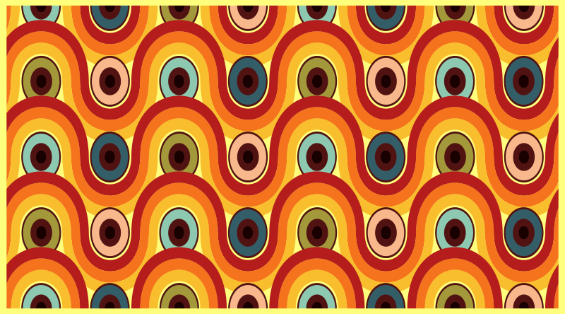 Färgglatt vågigt motiv Vinylmatta årgång - Tenstickers