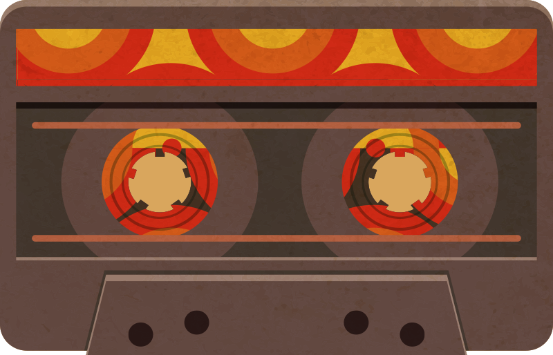 Vilda 70-talet kassett vintage matta - Tenstickers