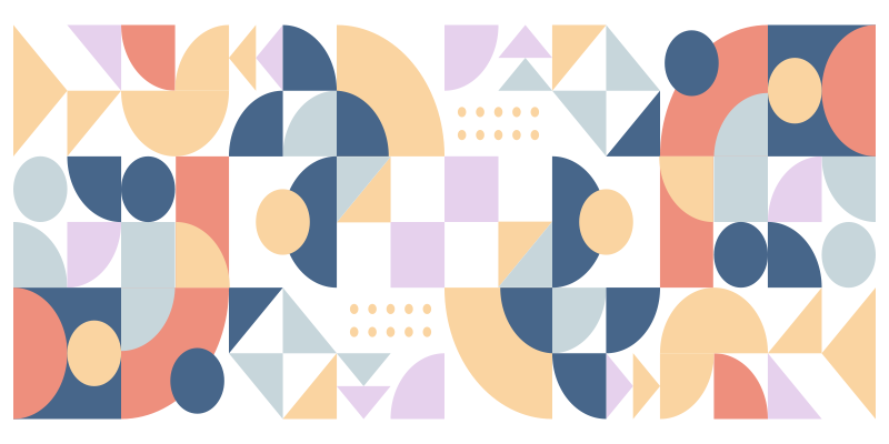 Abstrakta former spelar Vinylmatta geometrisk - Tenstickers