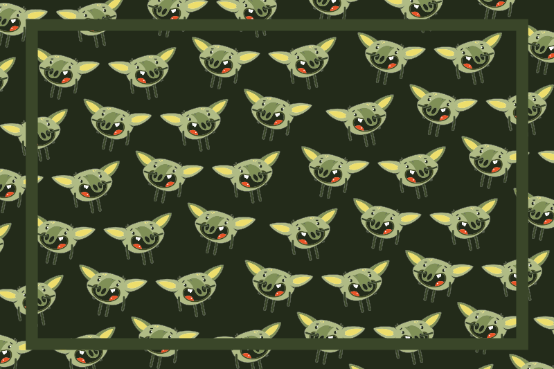 Tecknad troll plocka näsa etnisk matta - Tenstickers