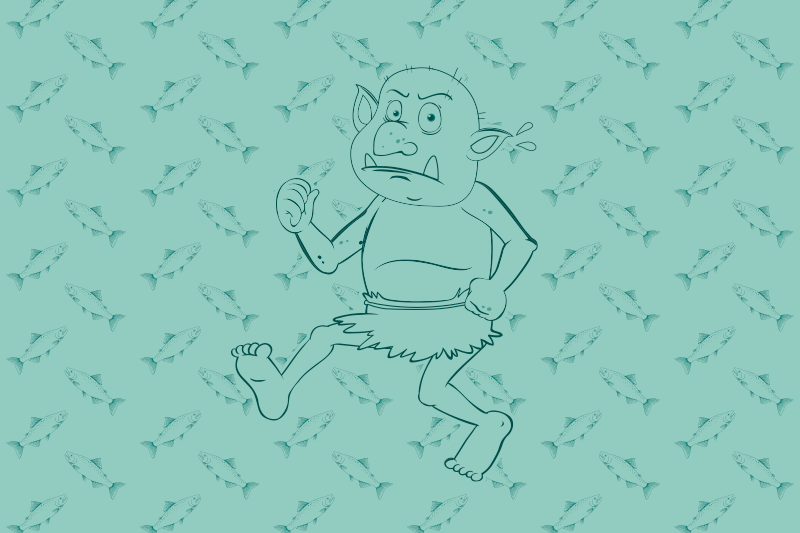 Norskt troll med lax etnisk matta - Tenstickers