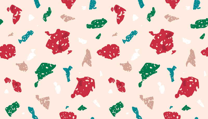 Färgglad terrazzodesign vinylmatta - Tenstickers