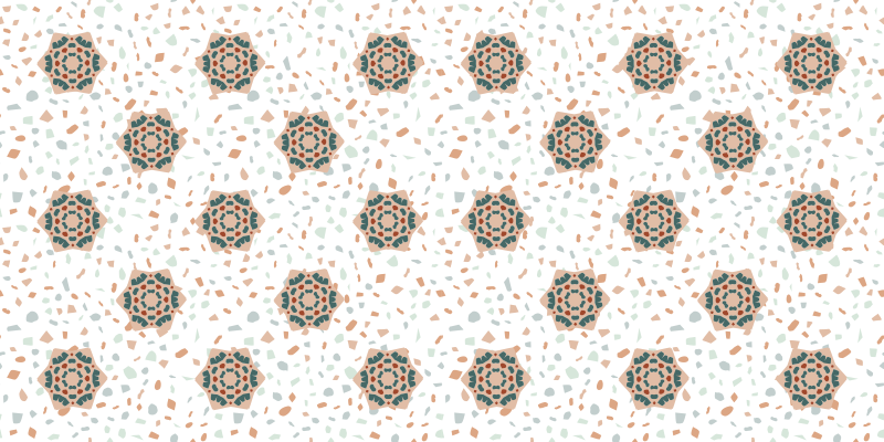 Terrazzo med blommor textur matta - Tenstickers