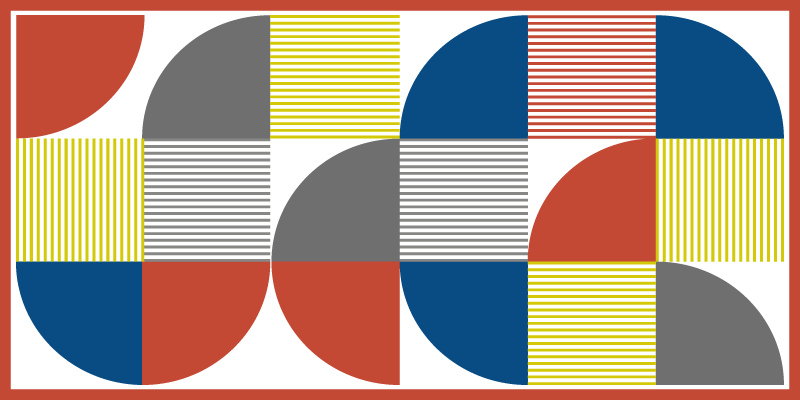 Livfulla abstrakta figurer Vinylmatta geometrisk - Tenstickers