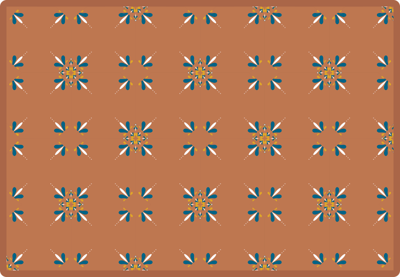 Blommönster rouge Vinylmatta Kök - Tenstickers