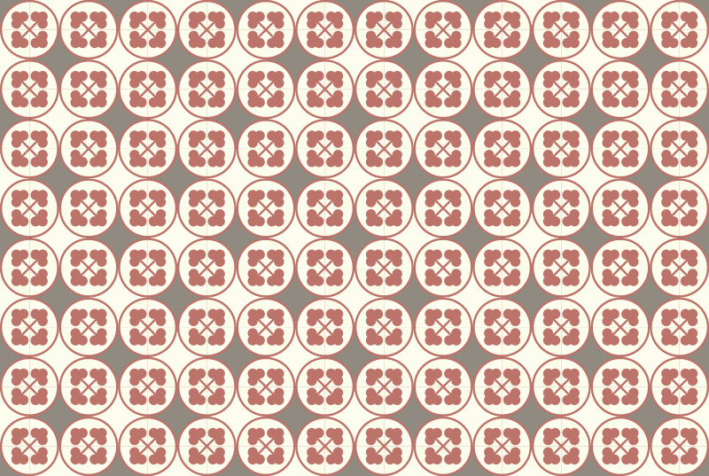 Cirkulära mönsterplattor vinylmatta i marmor - Tenstickers