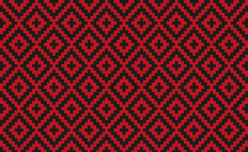 Rödmönstrad geometri Vinylmatta Matsal - Tenstickers