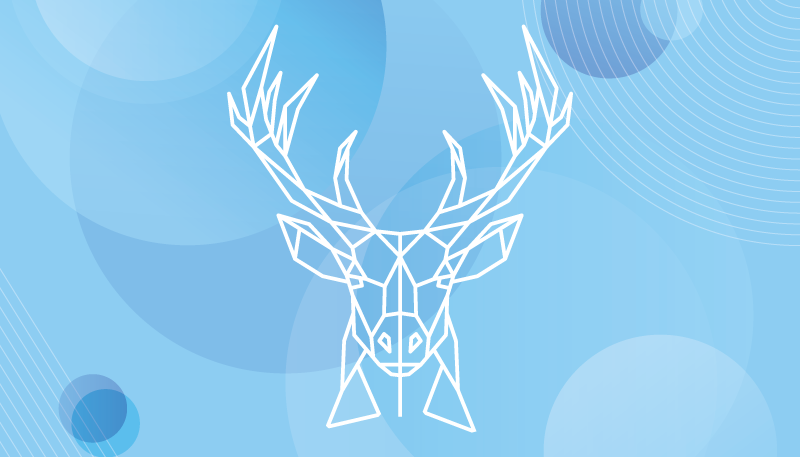 Hjorthuvud på flash-färger nordisk vinylmatta - Tenstickers