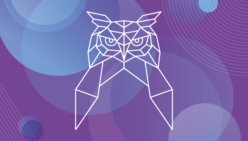 Geometrisk ugglakonst Vinylmatta djur - Tenstickers