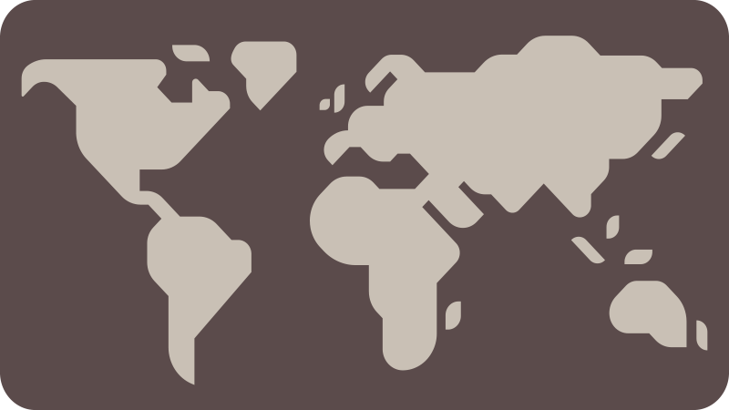 Grå färg världskarta vinyl matta - Tenstickers