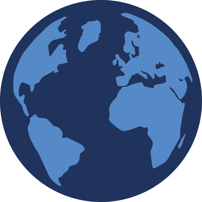 Färg blå rund världskarta matta - Tenstickers