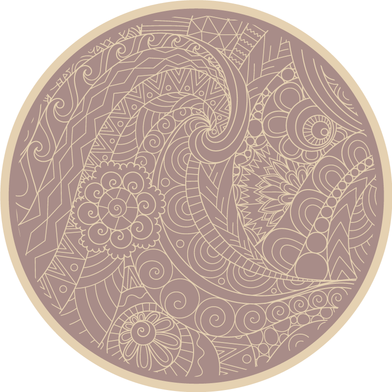 Intrikat cirkulärt motiv Vinylmatta Mandala - Tenstickers