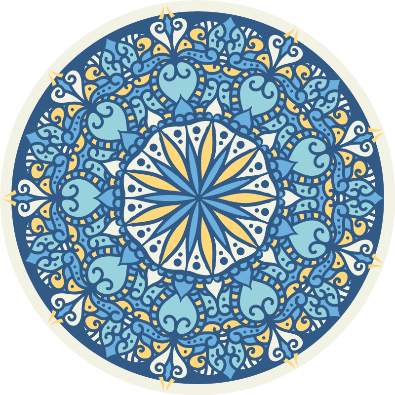 Mandala vinylmatta i cirkulär mosaik - Tenstickers