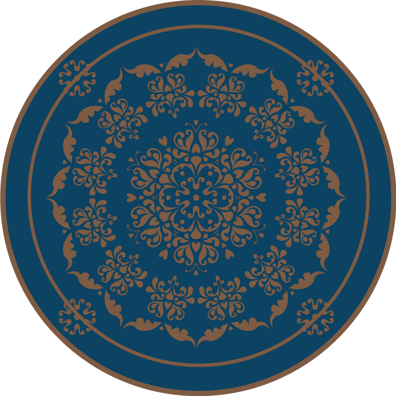 Stor gammaldags mandala vinylmatta - Tenstickers