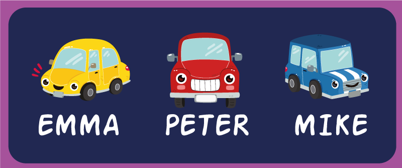 Specialdesignade färgglada fordon Vinylmatta foajé - Tenstickers