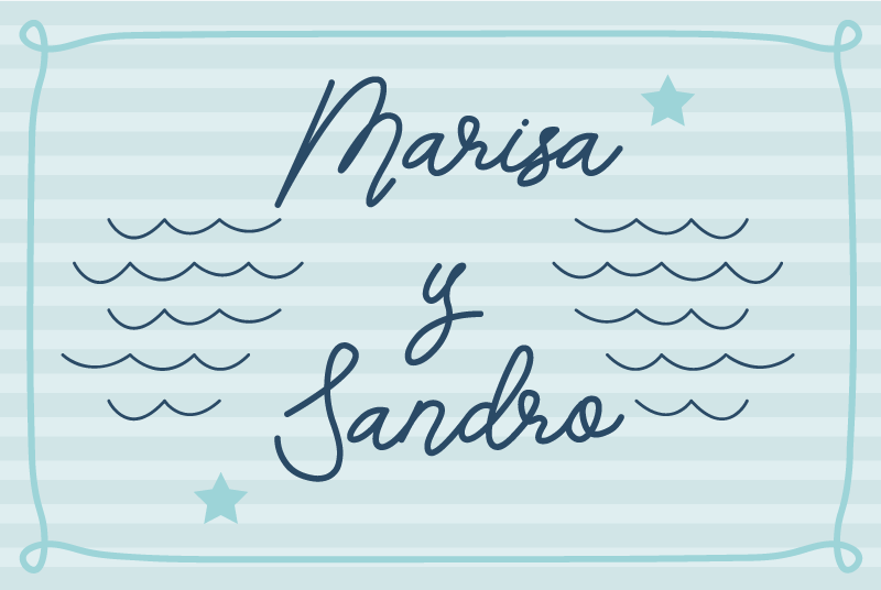 Namn på marina par Vinylmatta sovrum - Tenstickers