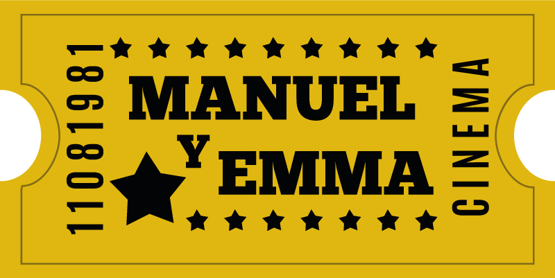 Retro biljett bio anpassad matta - Tenstickers