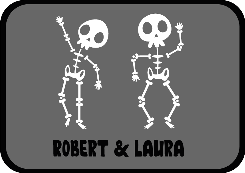 Skelettduo Vinylmatta namn - Tenstickers