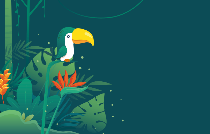 Toucan fågel personlig matta - Tenstickers